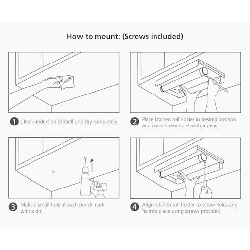 Joseph Joseph RollGrip Under Shelf Stainless Steel Kitchen Roll Holder