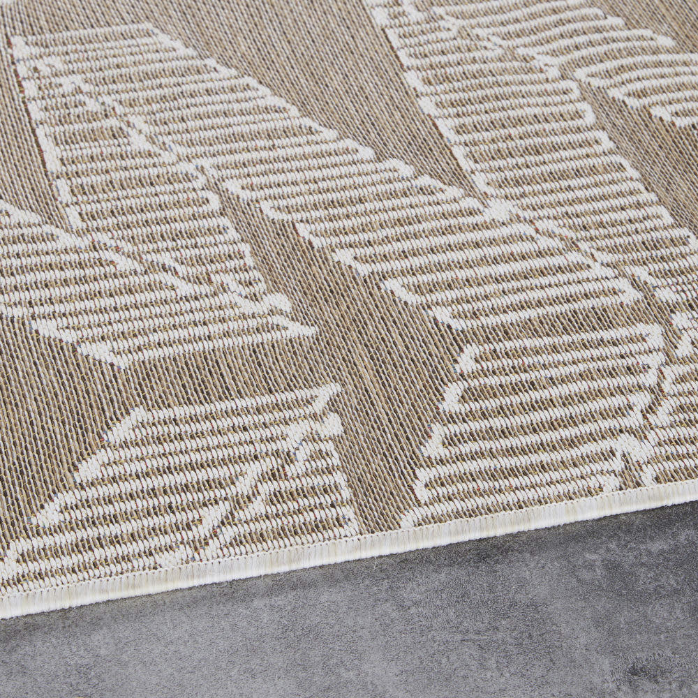 WANGEKA - Tapis tissé jacquard en polypropylène marron 140x200