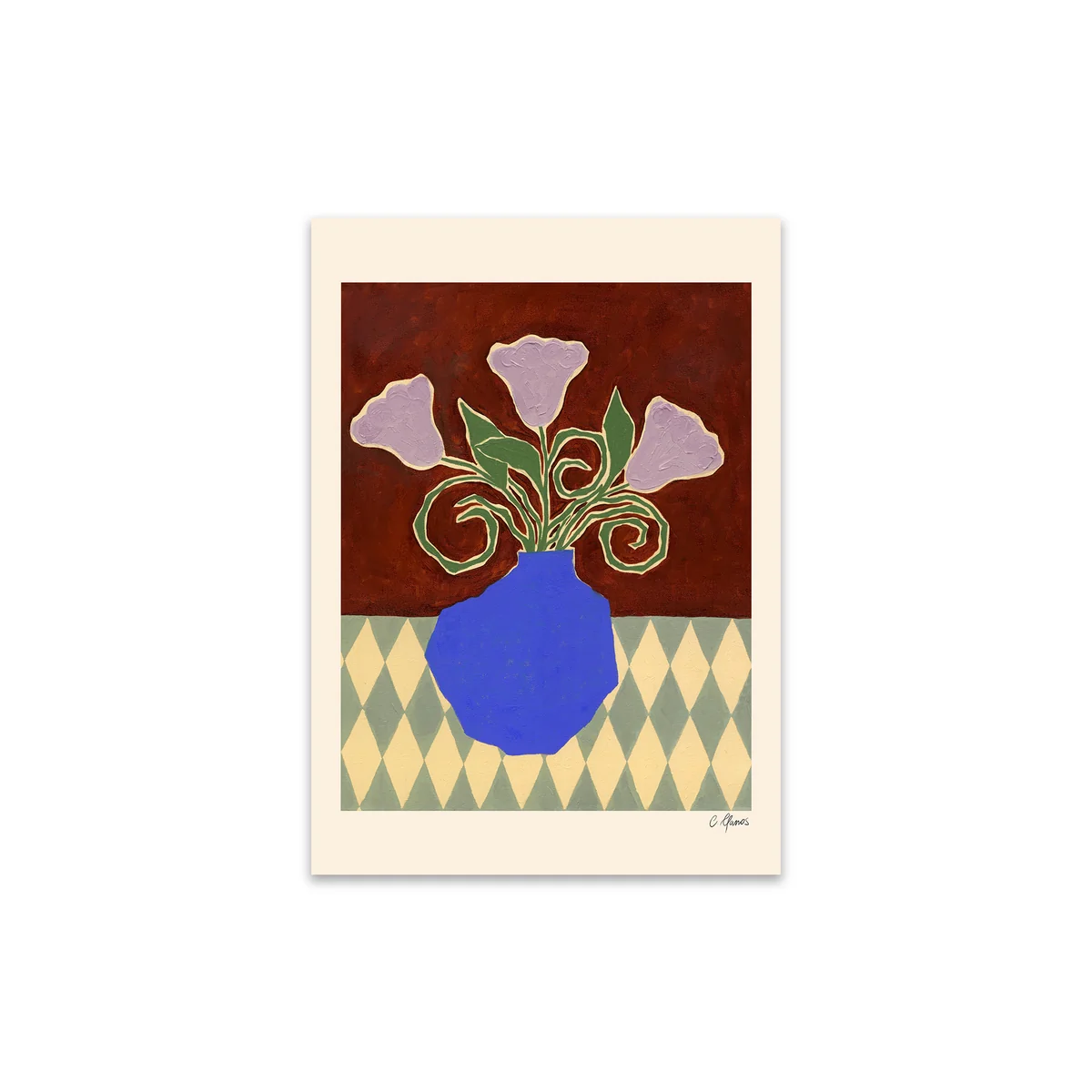 The Poster Club - Purple Flowers von Carla Llanos, 30 x 40 cm
