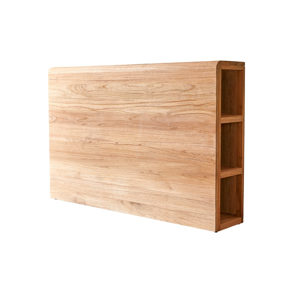 Tikamoon Hoofdbord met opbergruimte voor kinderkamer van massief teakhout 120 cm - Naturel