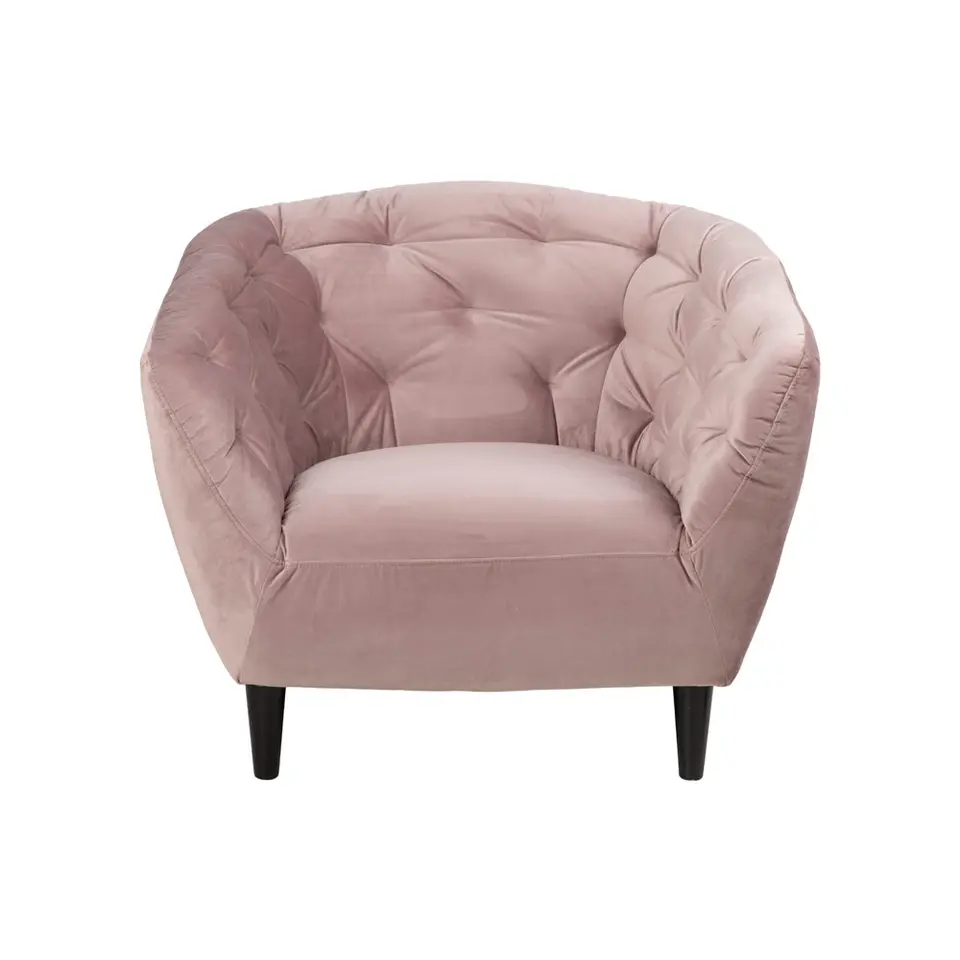 Fauteuil Thyrza - fluweel - oudroze