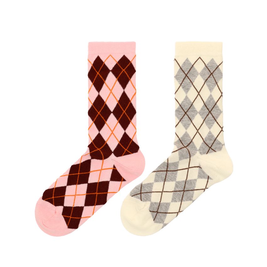 Manfield 2-pack multicolor geruite sokken