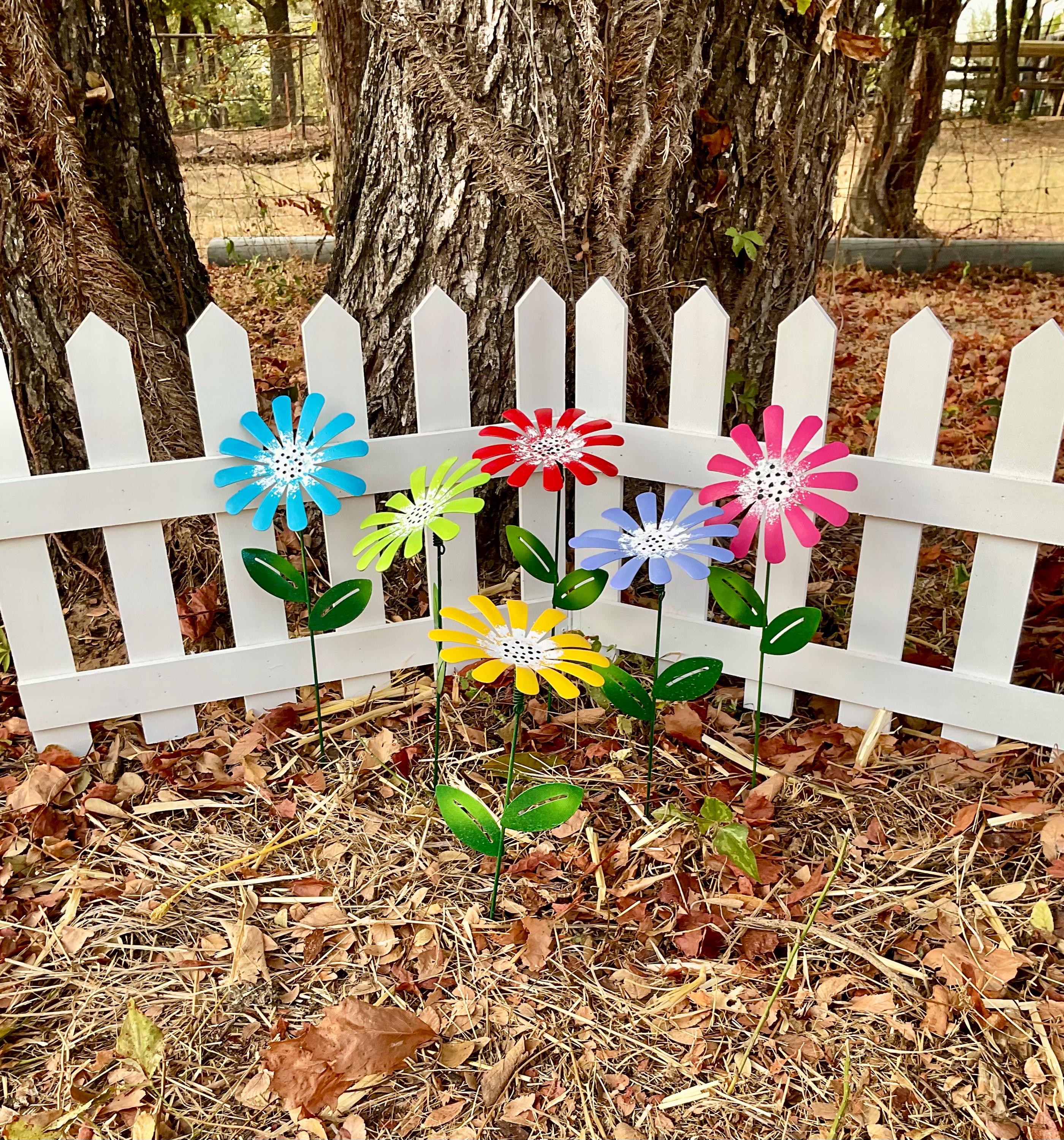 Set of 6 Colorful Wildflower Stakes 13