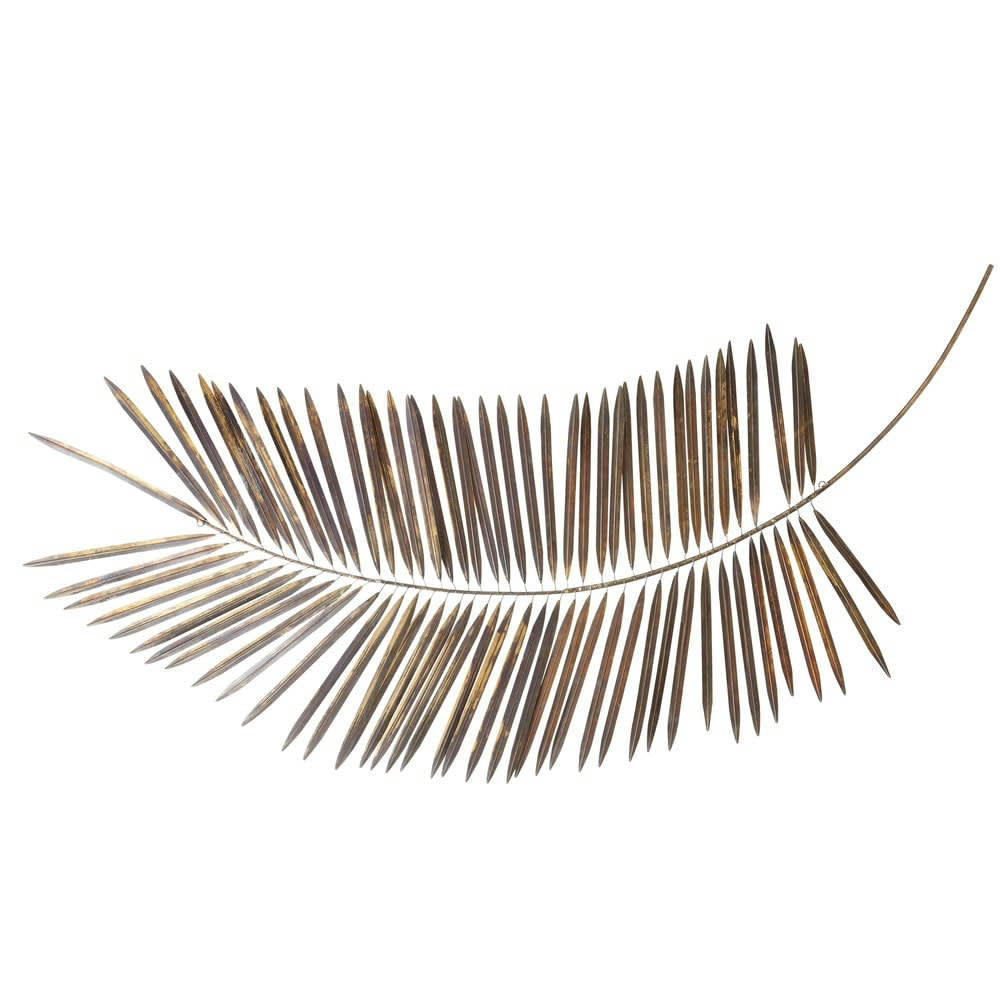 Exotic - Déco murale branche de palmier en métal doré 82x163