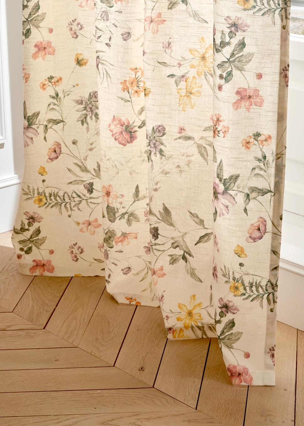 RIDEAU IMPRIMÉ FLEUR DES CHAMPS MULTICOLORE