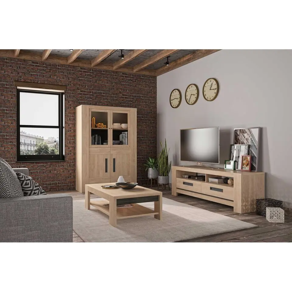 Vitrinekast Bosy - blonde eik