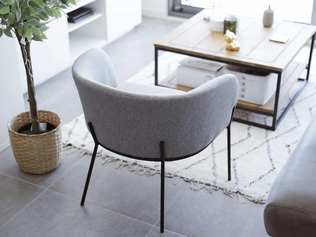 POLKA - Fauteuil en tissu gris