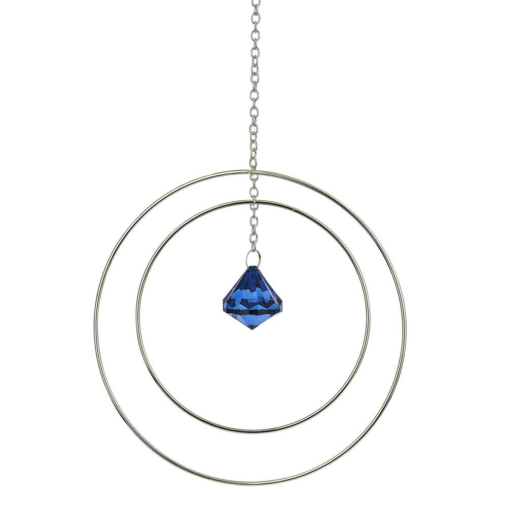 Attrape soleil métal doré pendentif bleu 20x3xH70cm