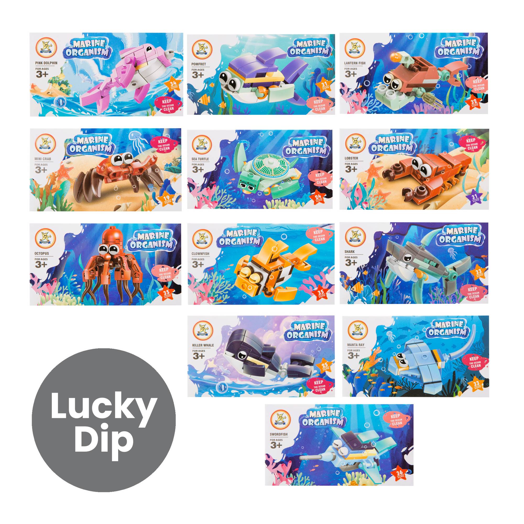 Assorted Marine Organism Building Block Set