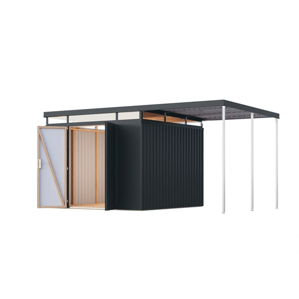 Gartenhaus »Deimern«, BxHxT: 298 x 239 x 298 cm (Außenmaße inkl. Dachüberstand), anthrazit