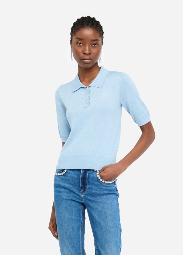 Polo in maglia lurex&reg;