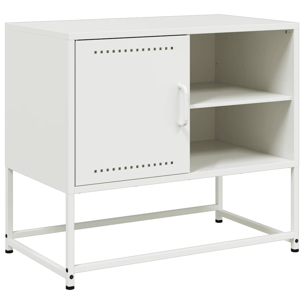 Szafka Pod Telewizor Biała Półka Szafka RTV Stalowa 68x39x60.5 cm
