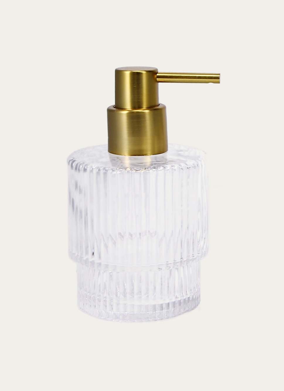 DISTRIBUTEUR DE SAVON STRIÉ TRANSPARENT