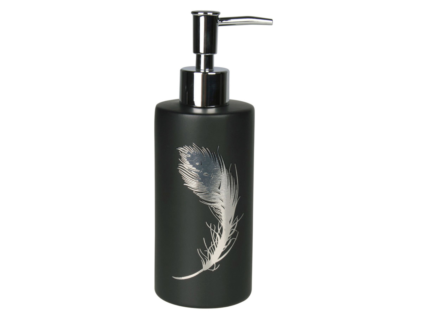 Dozownik do mydła ceramiczny Piume 300 ml czarny