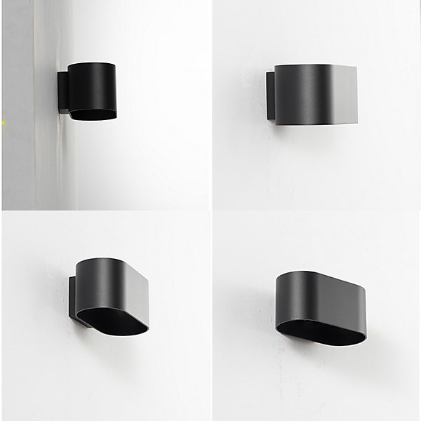 Applique murale intérieure en aluminium noir avec éclairage en haut et en bas support G9 ampoule non incluse