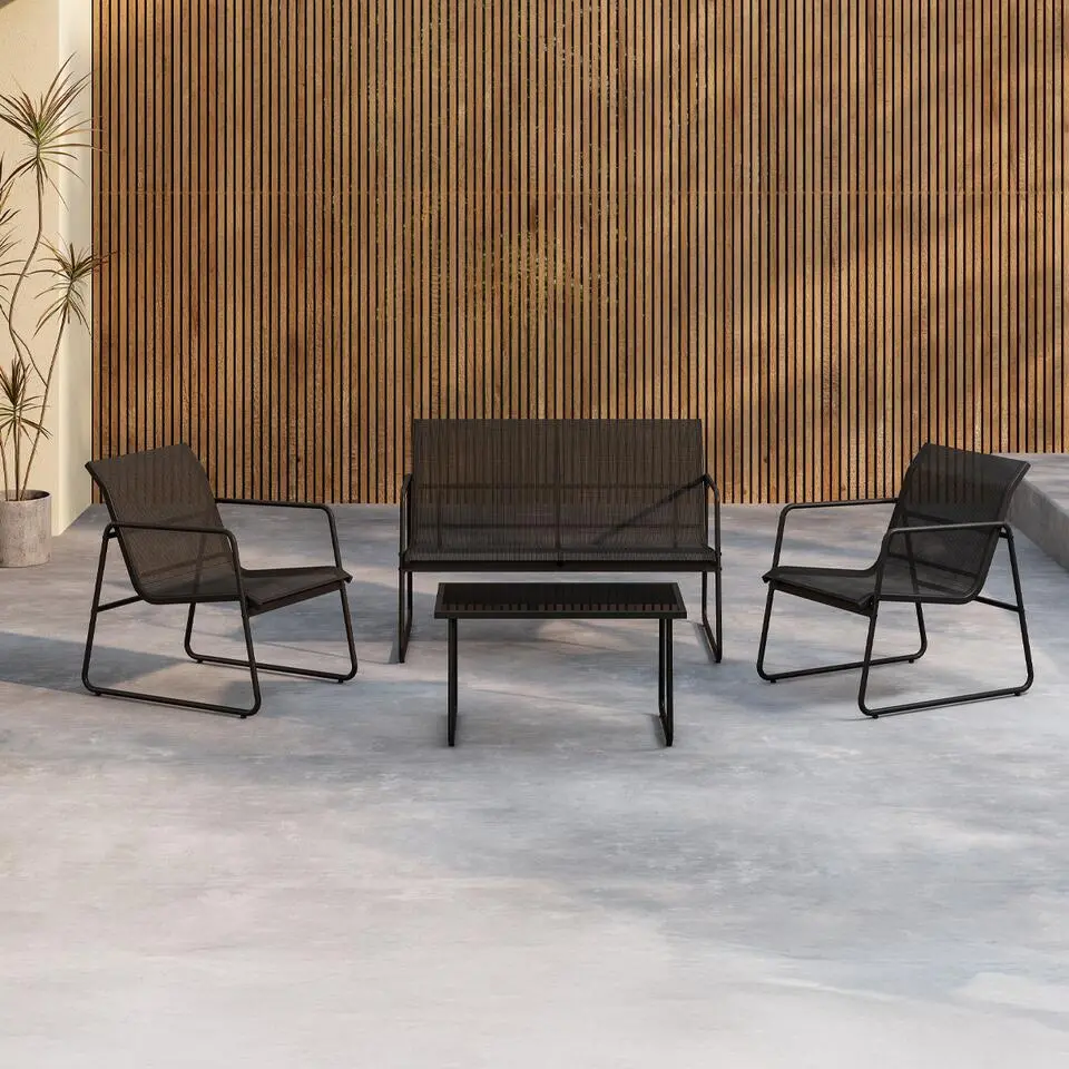 Nest outdoor Vidar Loungeset 4 Delig - Zwart