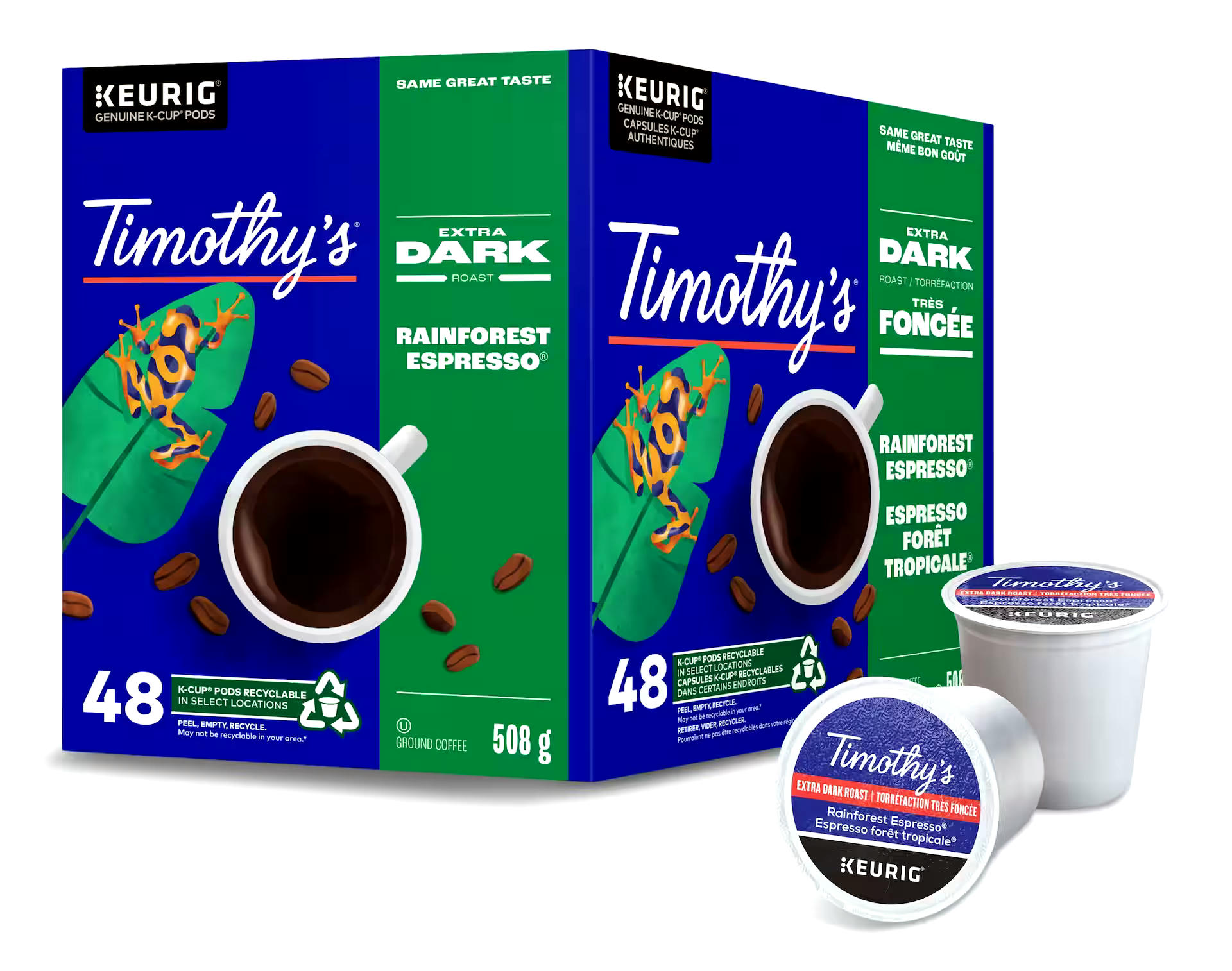Keurig Timothy's Rainforest Espresso Extra Dark Roast K-Cup® Coffee Pods, 508-g, 48-pk