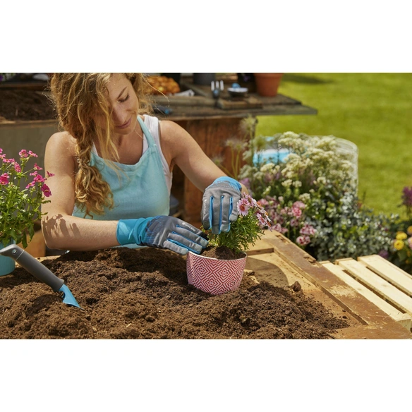 Handschuh »L«, grau/türkis/schwarz