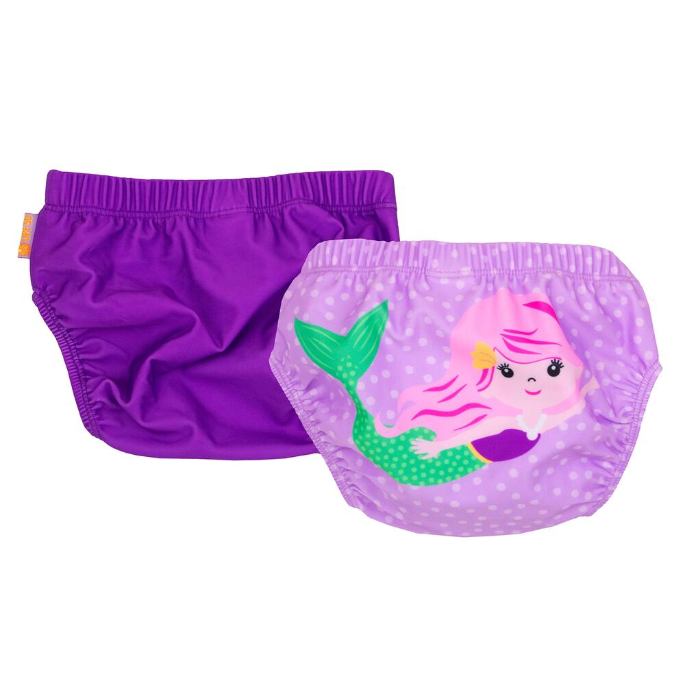 ZOOCCHINI Baby/Toddler Reusable Swim Diaper Set - Mia the Mermaid, 2-pc