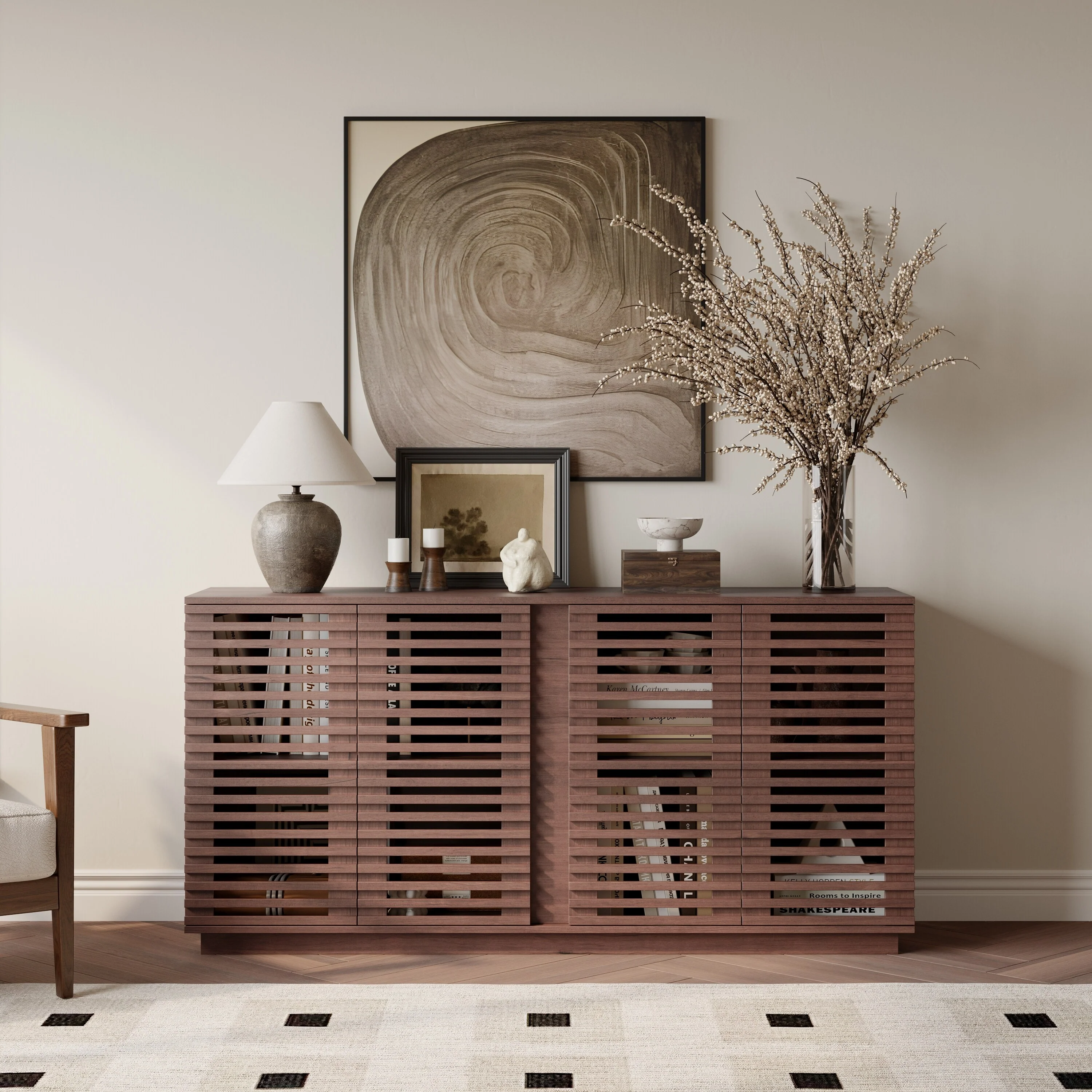 Entertainment Storage Sideboard Buffet Cabinet