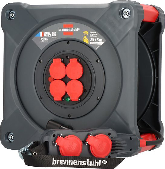 Brennenstuhl KC 2201 4 4 Professional - Enrouleur 25 5 m H07RN-F 3G2,5 IP44, 8 prises 16A