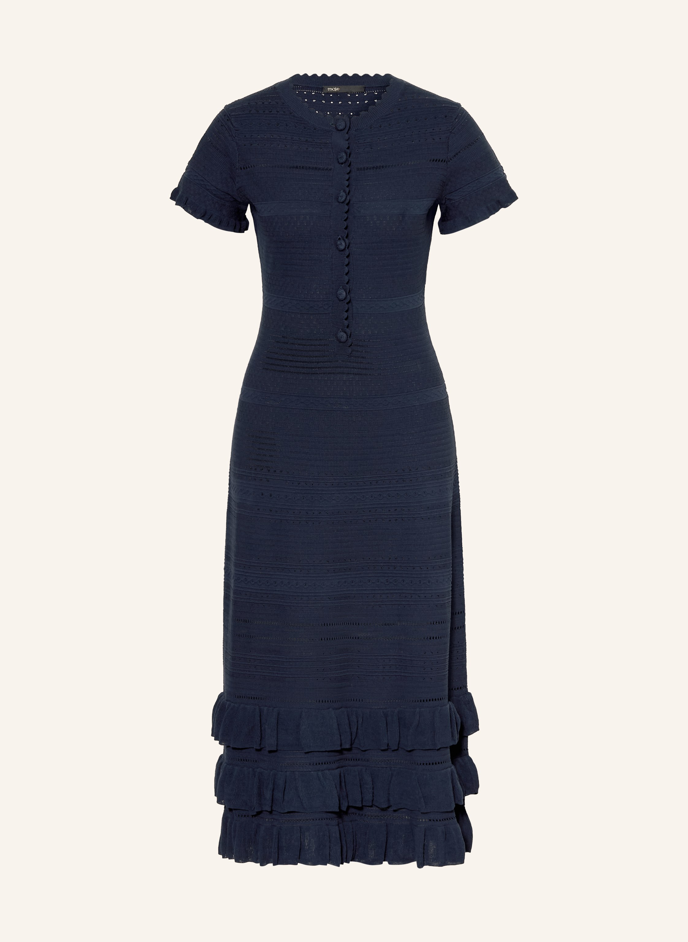 maje Strickkleid mit Volants