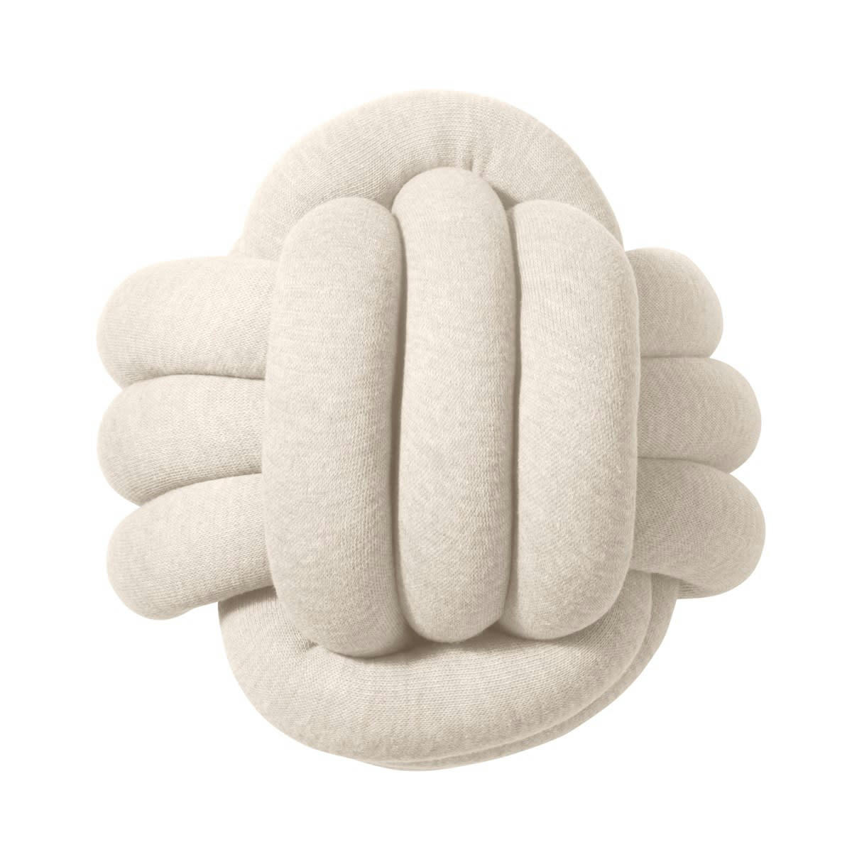 - Coussin à nouer coton tricoté ivoire 40x40 cm