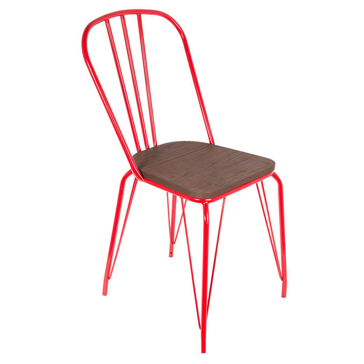 SCARLET - Lot  de 2 chaises métalliques rouges
