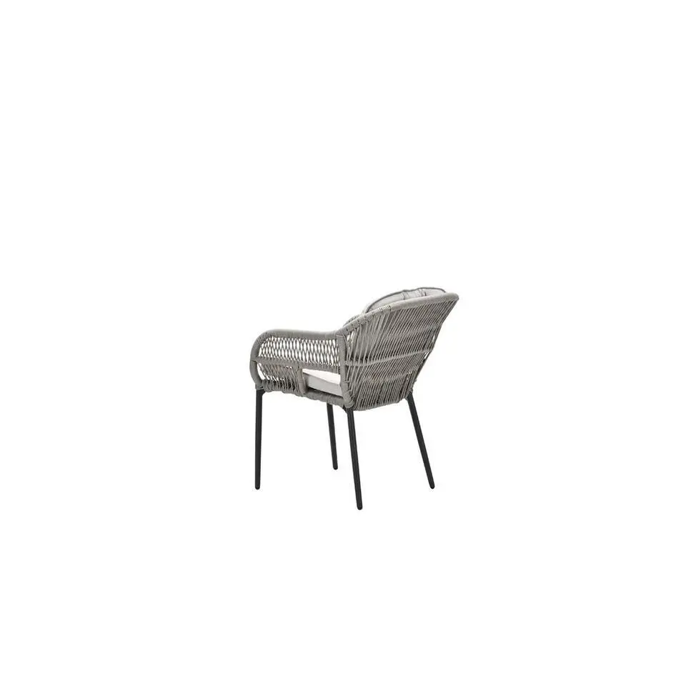 Pescara dining fauteuil - carbon black - rope taupe - desert sand