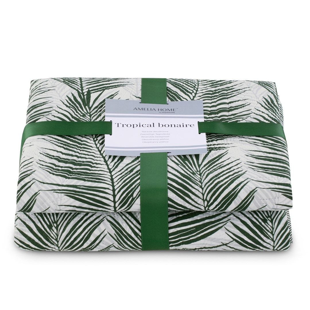 Narzuta pikowana dwustrona TROPICAL 170X210 zielona AmeliaHome