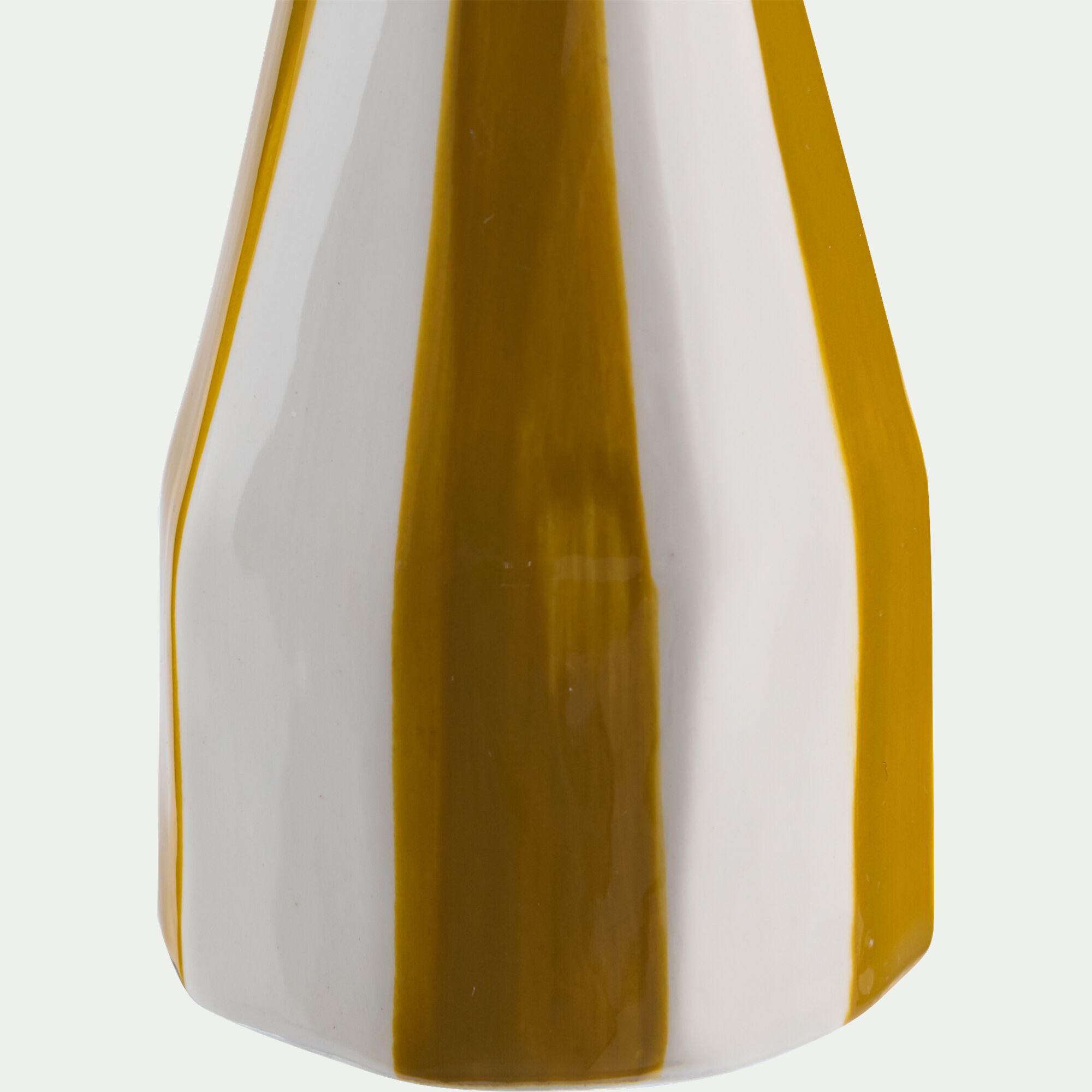 CAMPECHE - Vase bouteille en grès H13,7cm - jaune et blanc
