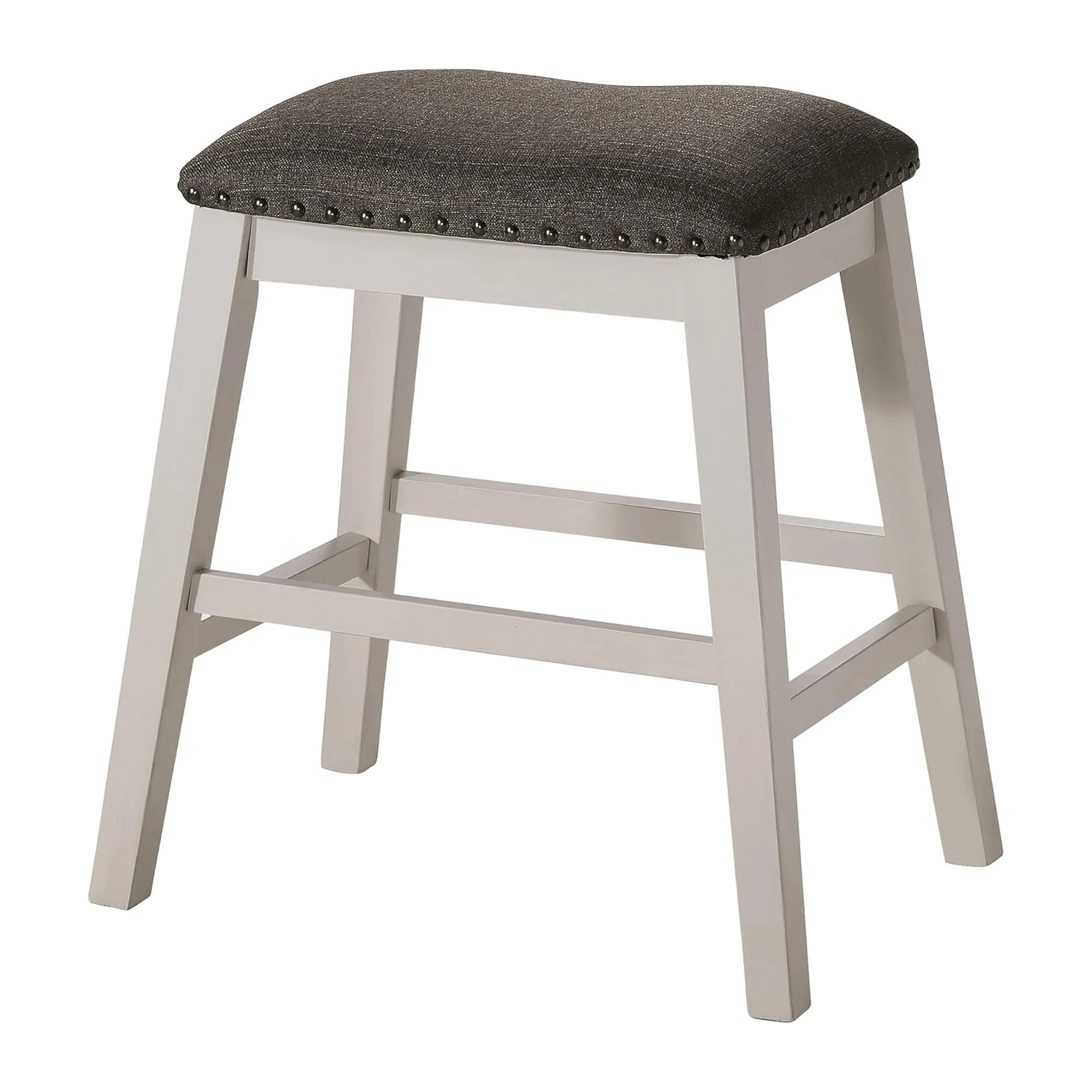 Begr 4pc Counter Height Kitchen Island Table, Bench, Stool Set, White