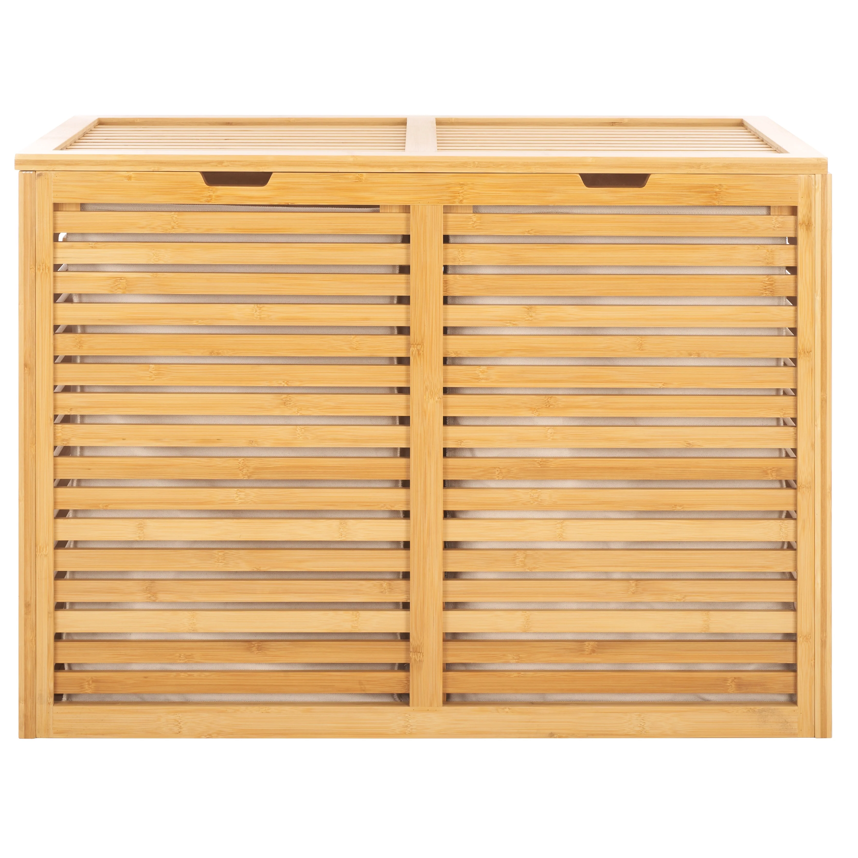 SAFAVIEH Lyubka 2-Compartment Laundry Basket - 34.3 In. W x 17.7 In. D x 25 In. H - 34Wx18Dx25H