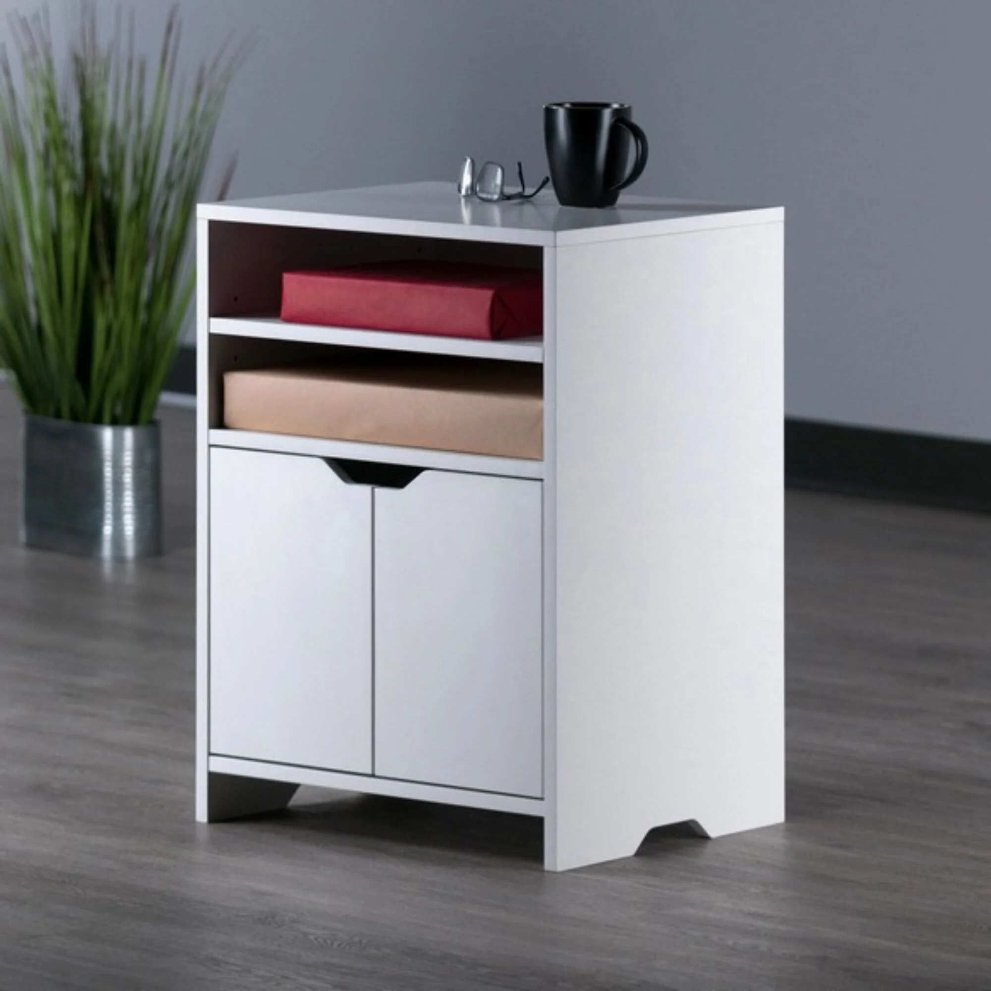 Open Shelf Storage Cabinet - 26.25 - White