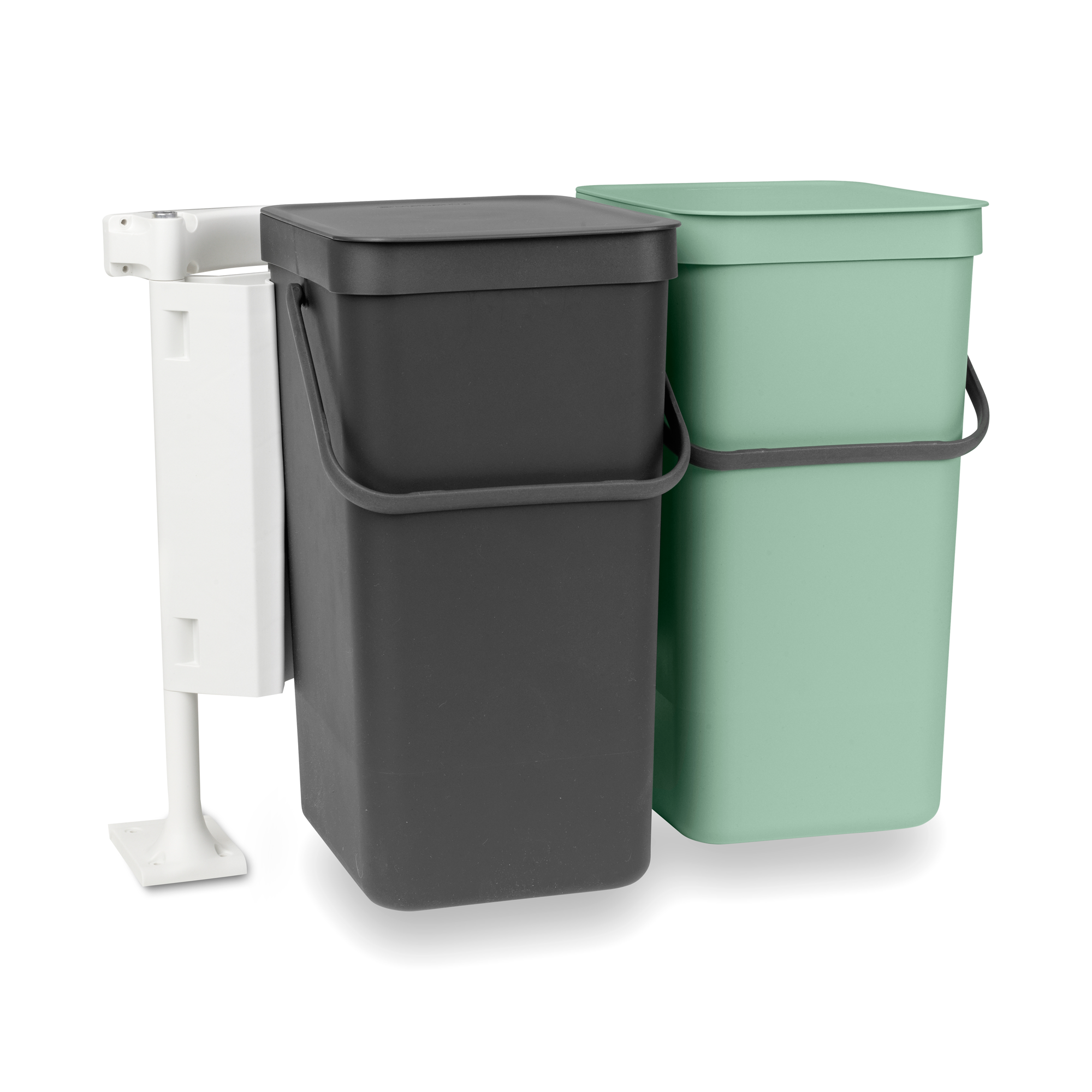 Brabantia Sort & Go Inbouwemmer, 2 x 16 liter - Jade Green/Grey