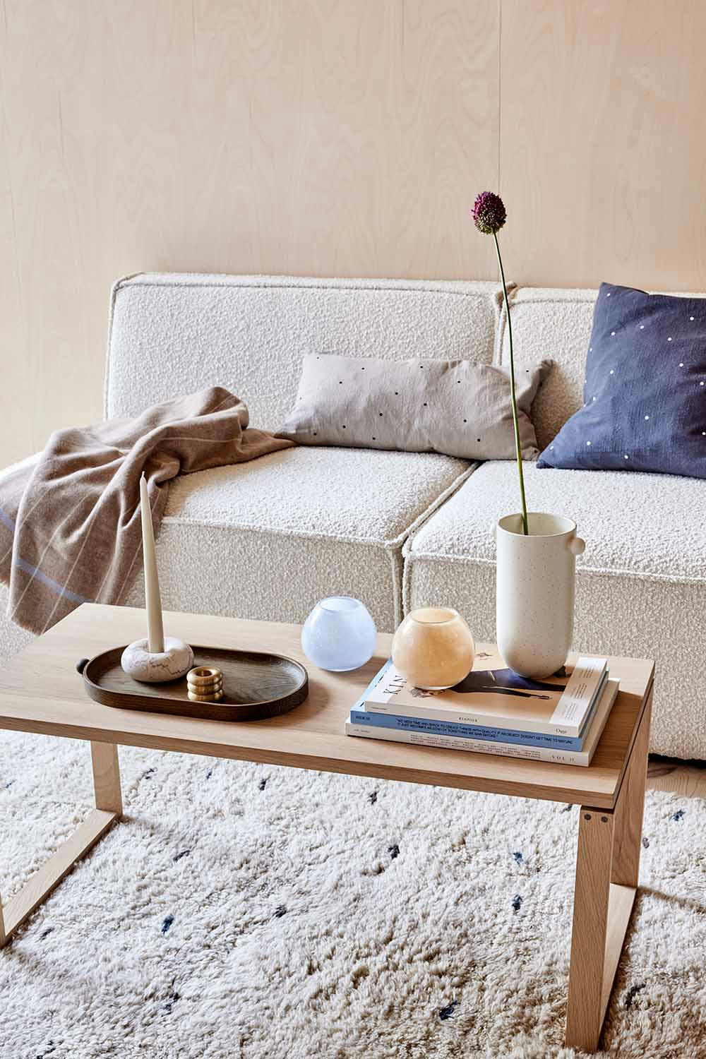 SAGA - Vase blanc en grès Ø13,5xH20,5cm