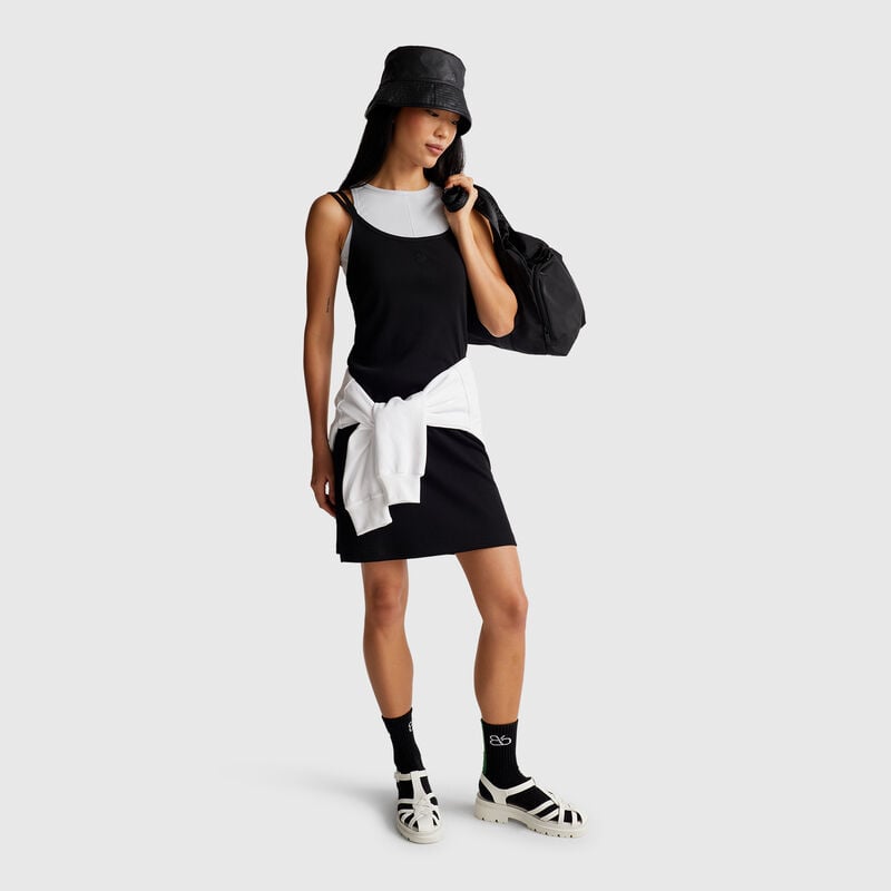Midi dress in cotton blend