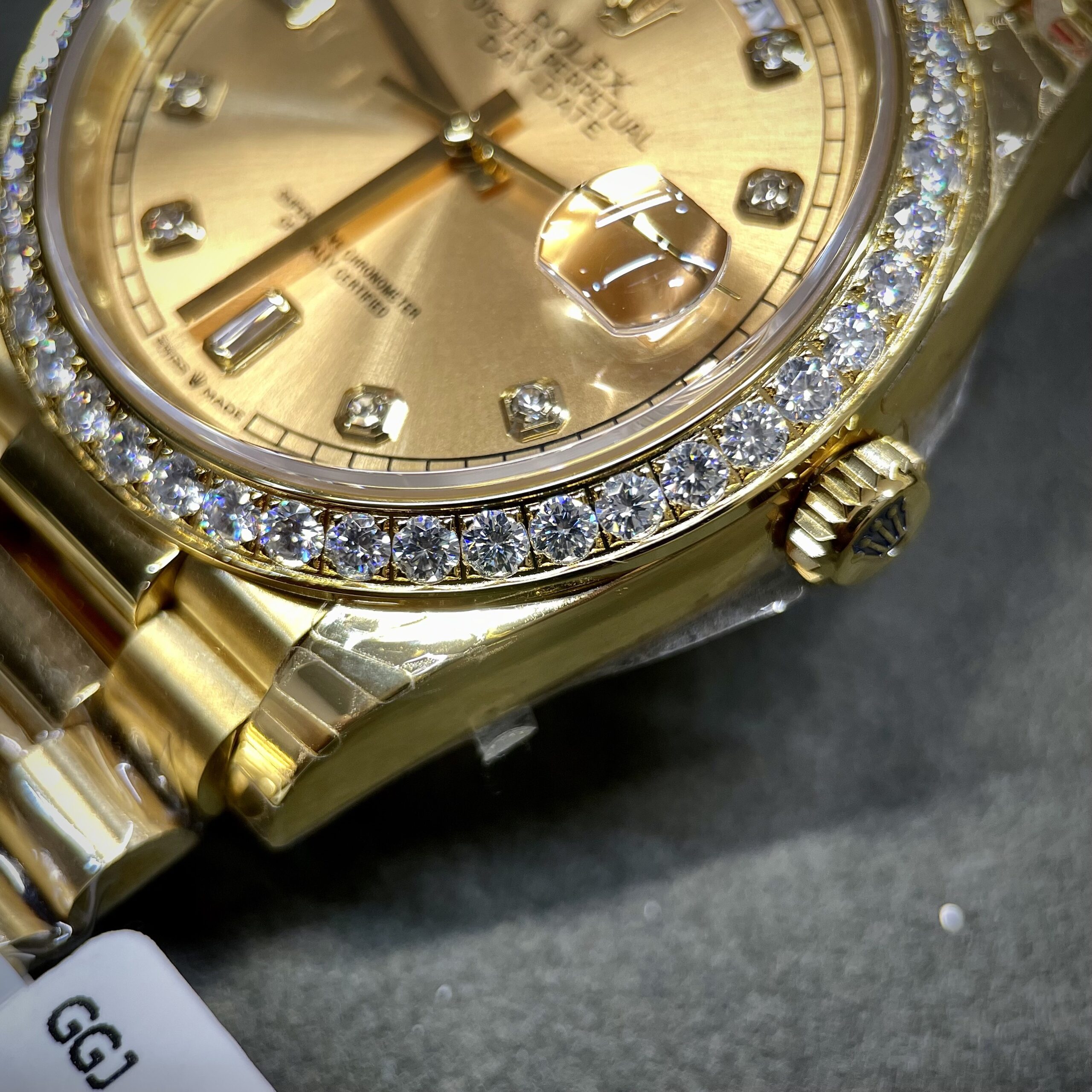 Rolex Day-Date YG Plated Champagne Dial With Diamonds 40mm Super Clone
