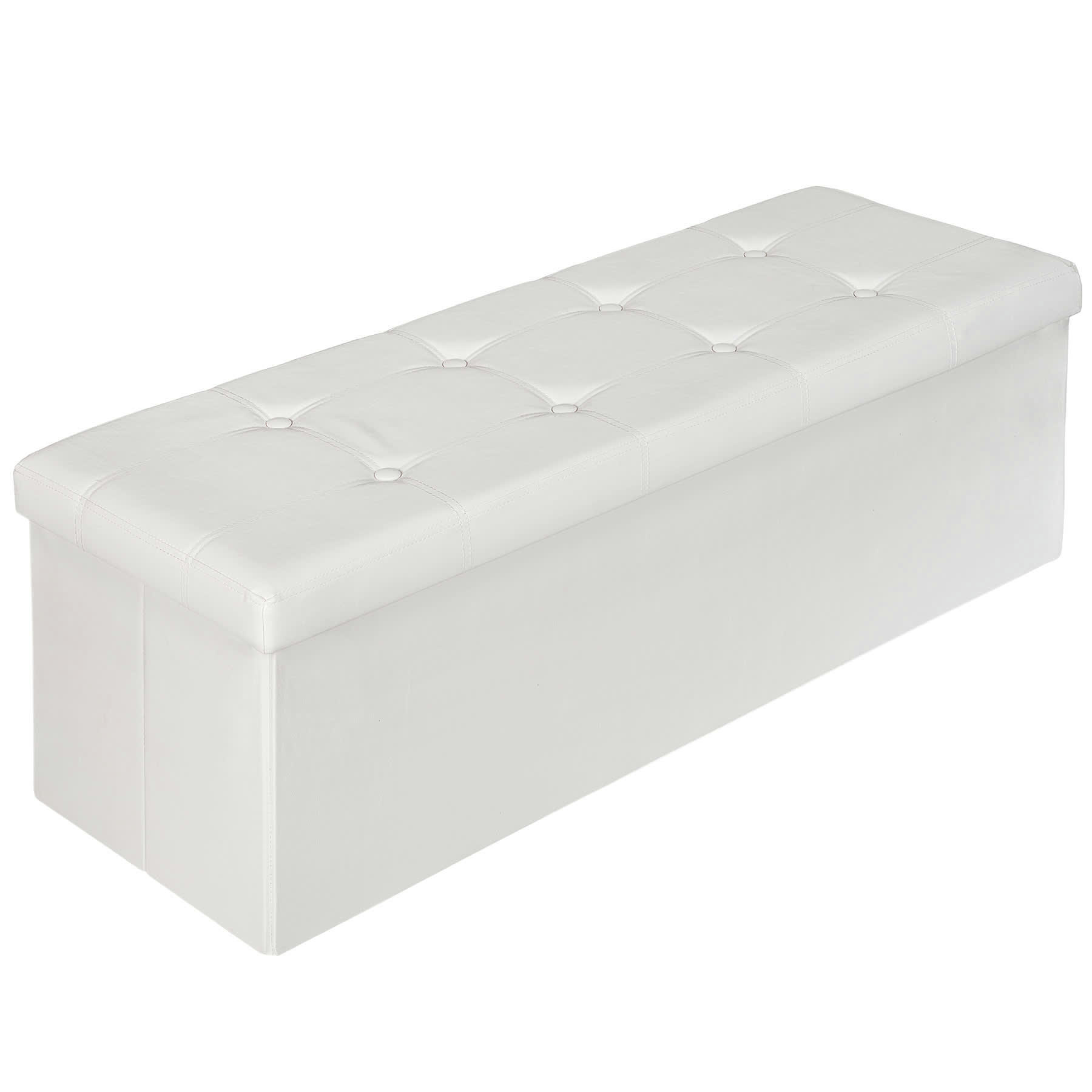 - Banc Tabouret Coffre de rangement Pliable blanc