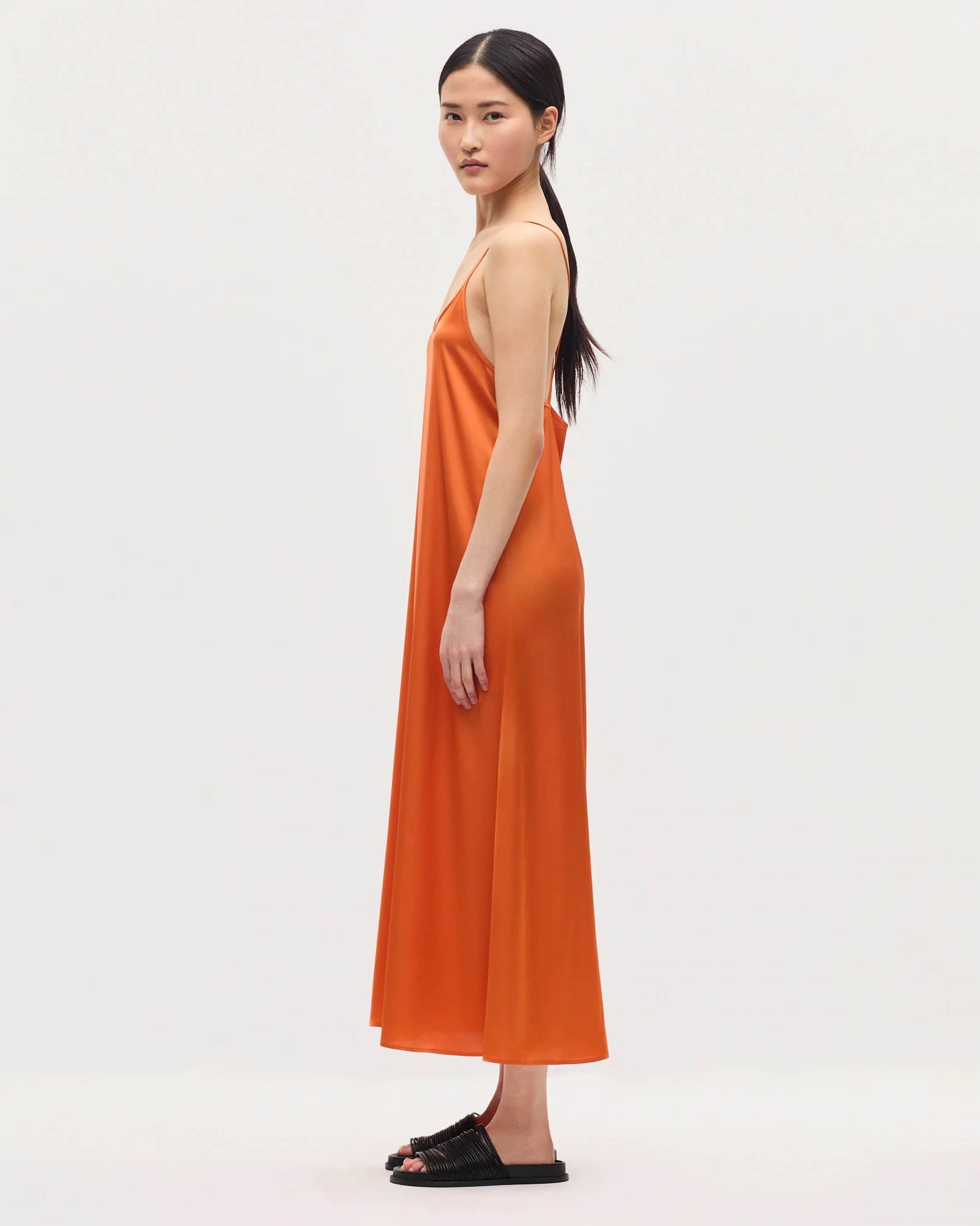 Robe longue nuisette satinée