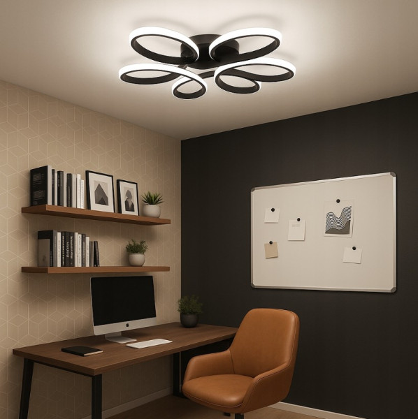 Galaxis Virgo LED 77W lampa sufitowa czarna z pilotem