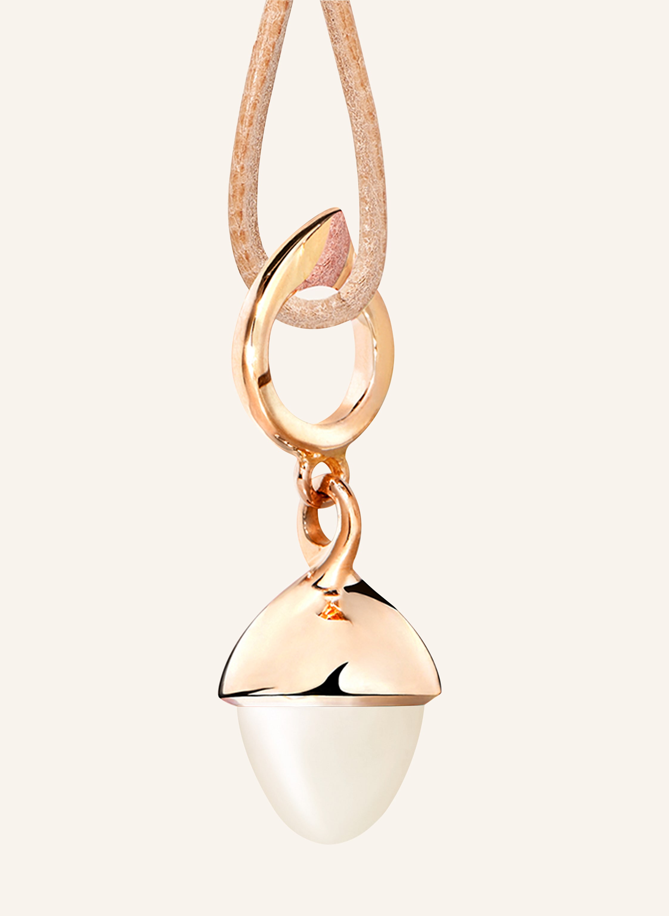 TAMARA COMOLLI Anhänger PENDANT MIKADO FLAMENCO MOONSTONE SAND/WHITE aus 18 Karat Roségold mit sandfarbenem Mondstein