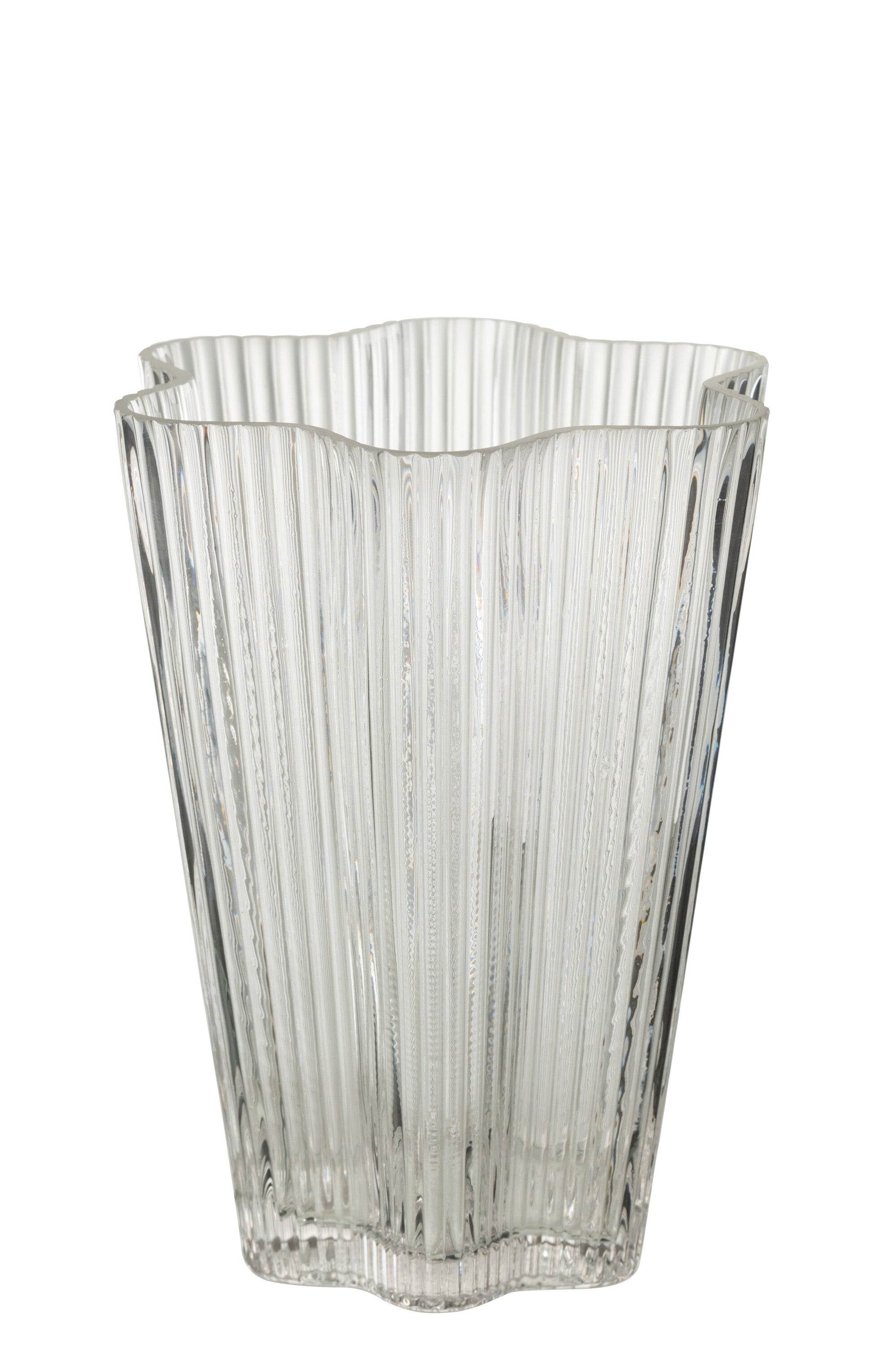 J-Line vaas Clara - glas - transparant - small - Ø 15 cm