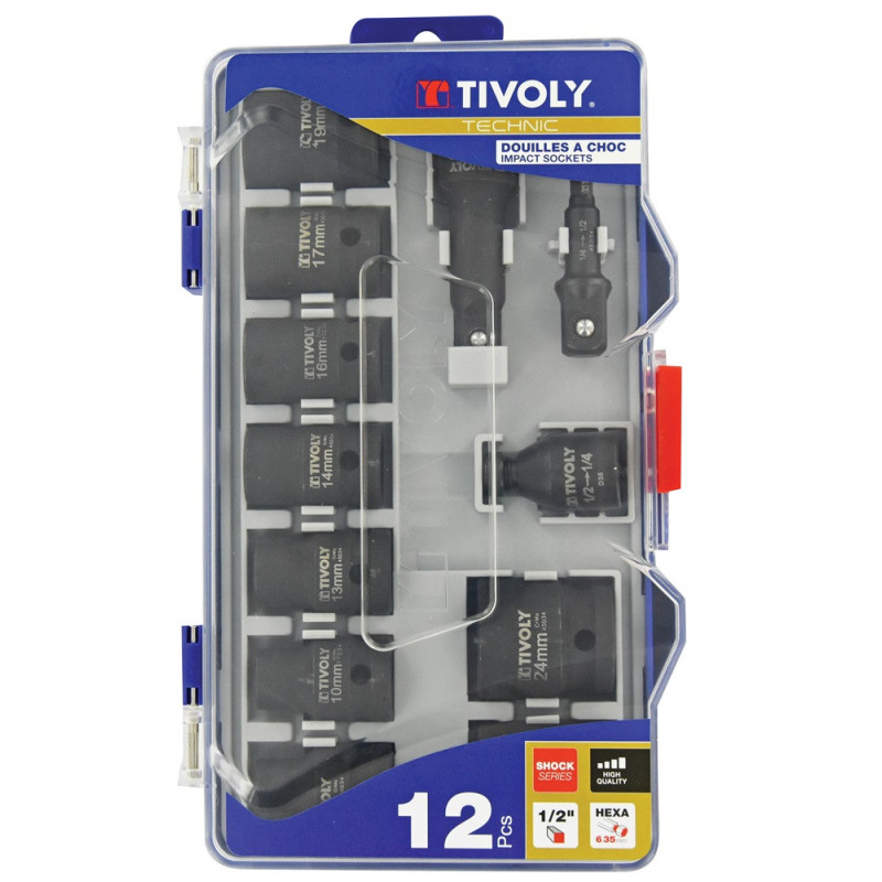 Set de douilles à choc 12 pièces TIVOLY
