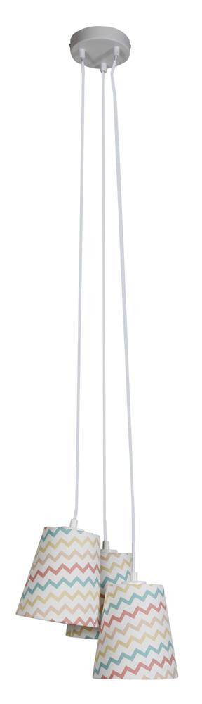 Lampa wisząca biała wielokolorowy RIVER 3xE27x40W Candellux