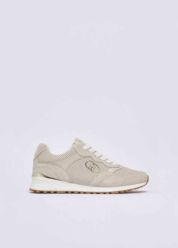 Sneakers in suede traforato