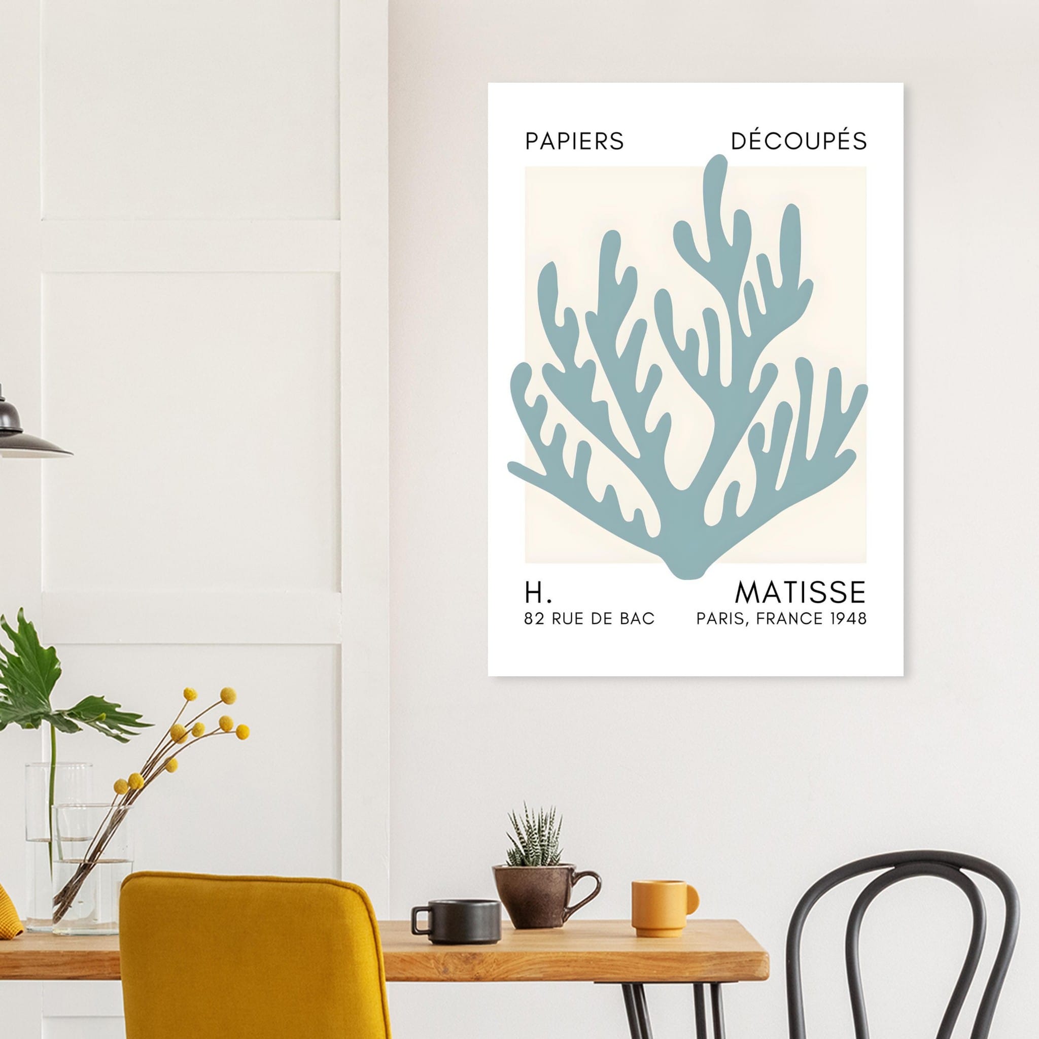 Artfulprints Poster Matisse – Coral harmony turquoise  - 70x100 cm - Turquoise