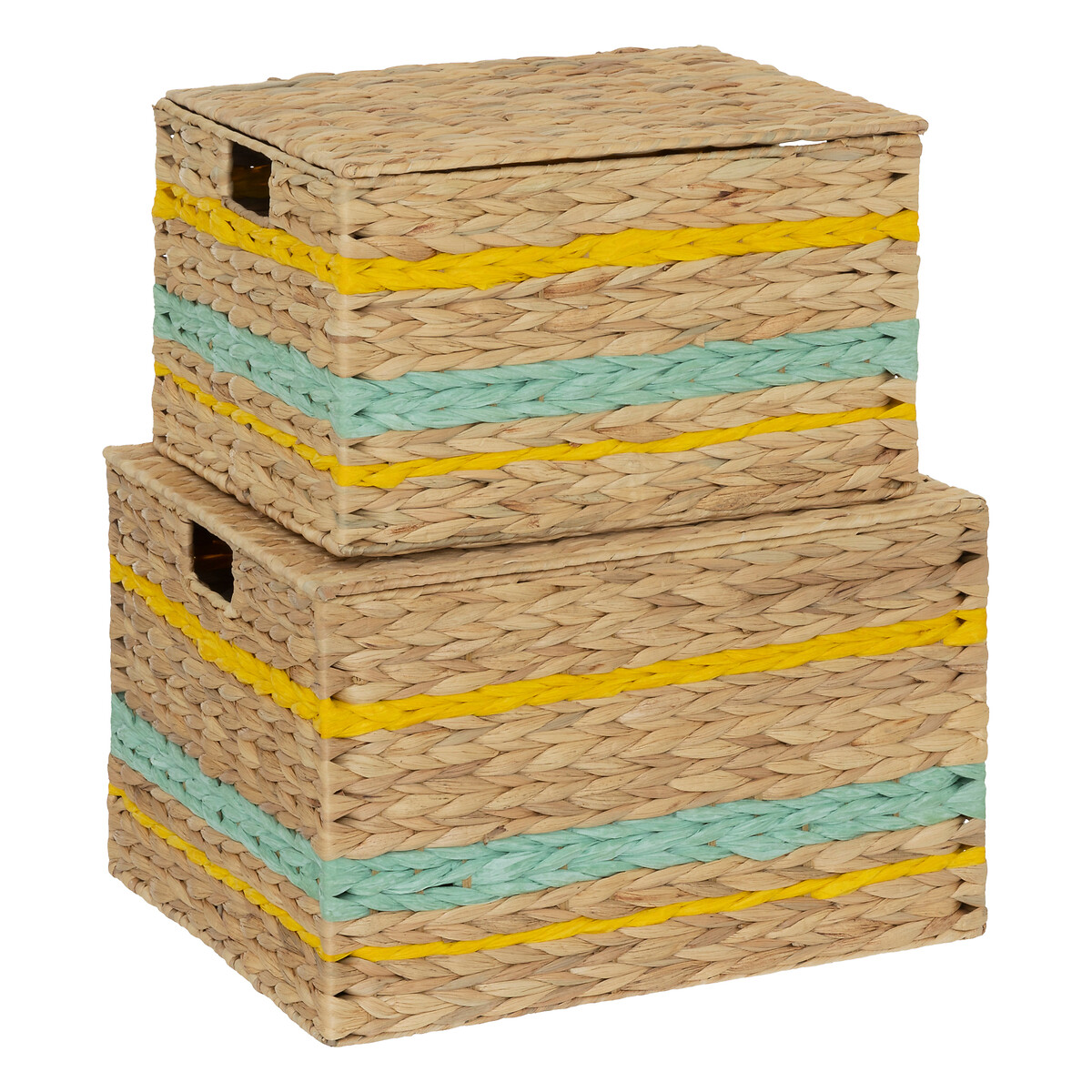 Conjunto de 2 caixas AUSTRALIE bege de rattan