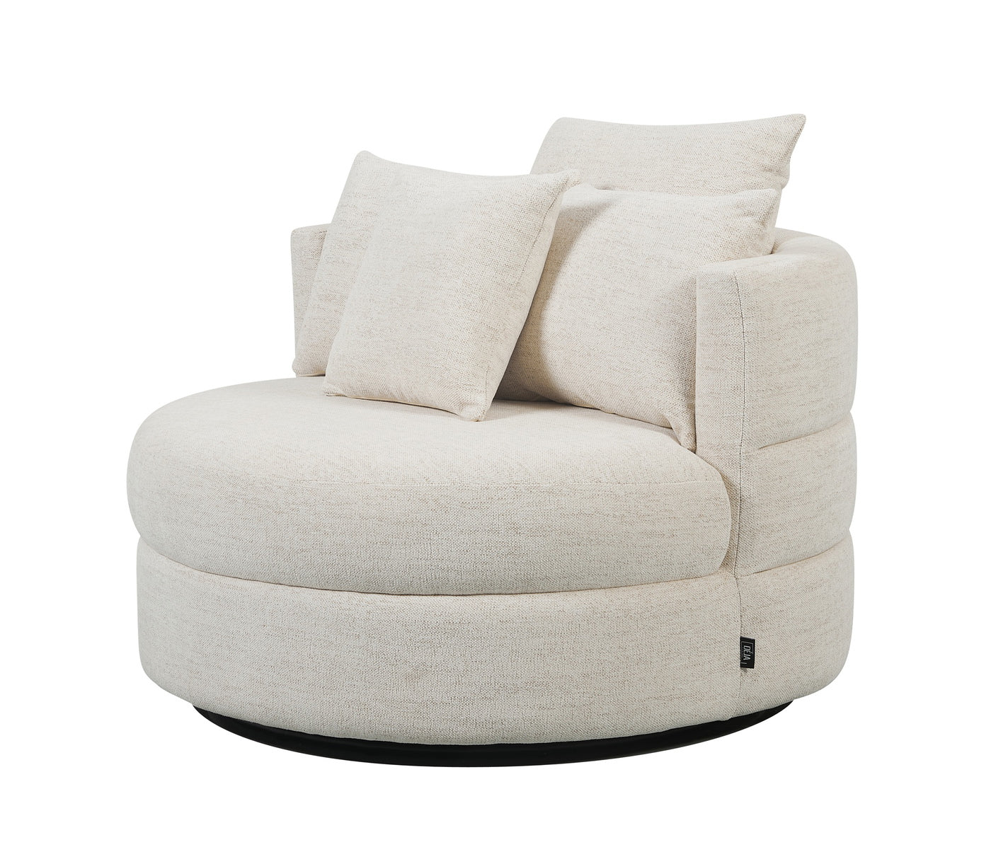 DÉJA Living Draaifauteuil Miles - Beige Stof - Ø100x84cm