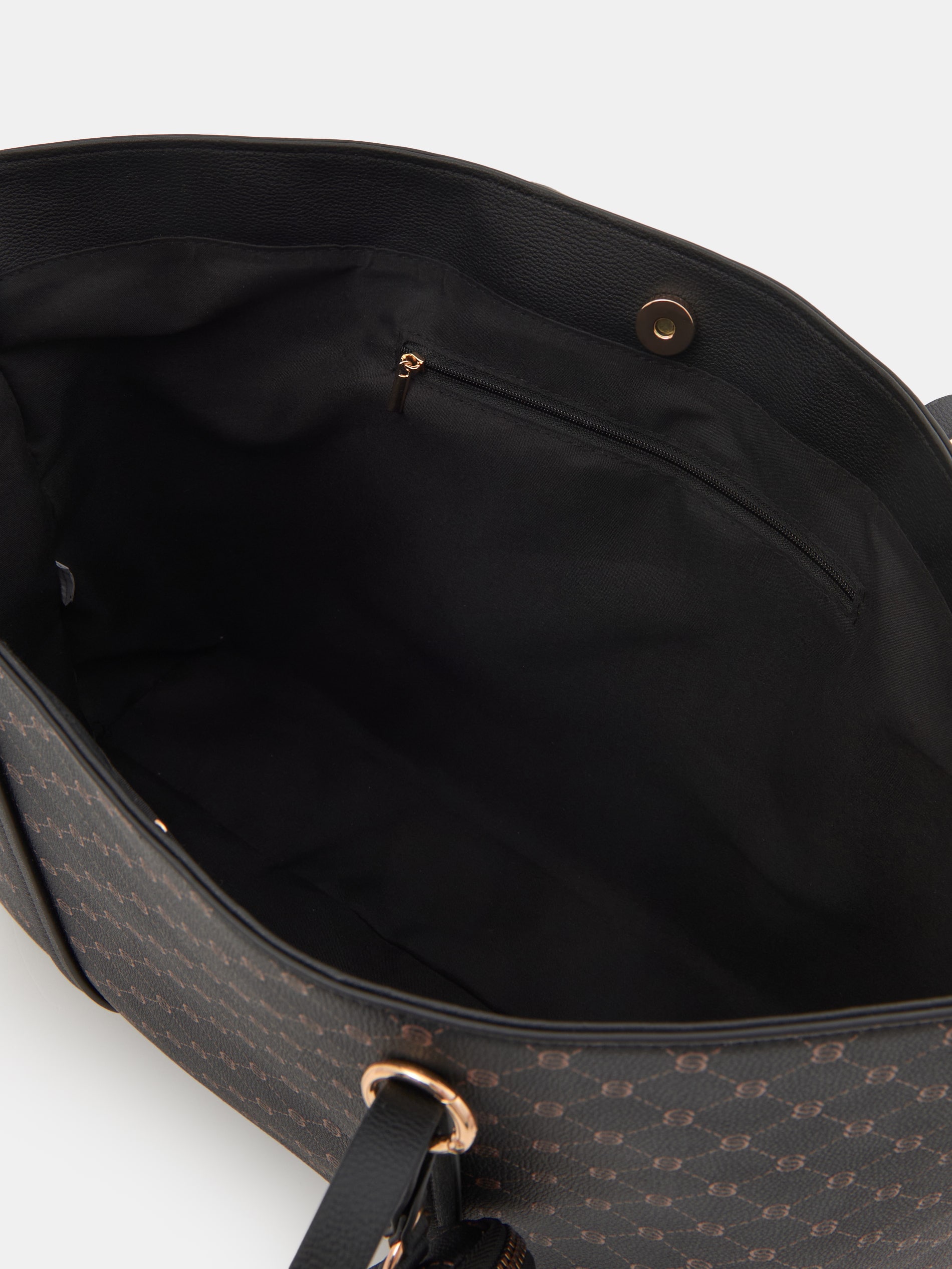 Duża torba tote w monogram z portfelem